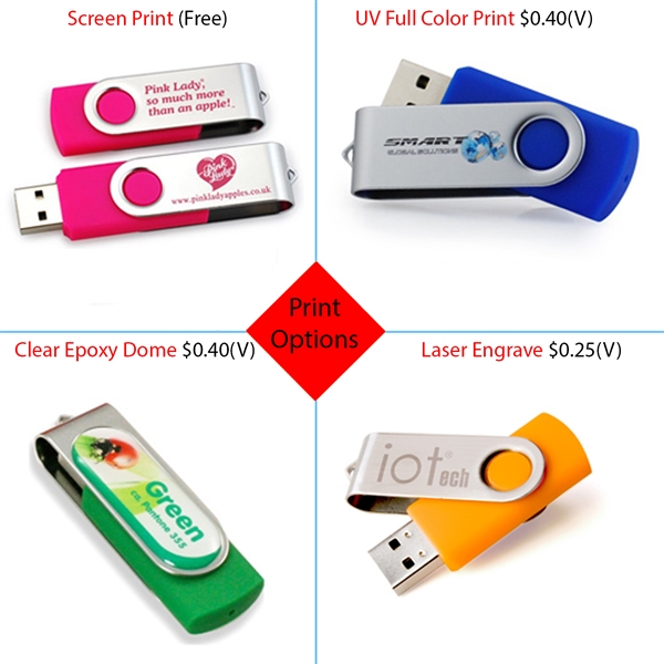 Custom Swivel USB Flash Drive - Custom Swivel USB Flash Drive - Image 1 of 28