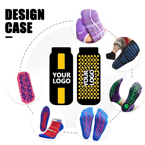 Anti Slip Grip Cotton Crew Socks - Anti Slip Grip Cotton Crew Socks - Image 1 of 5