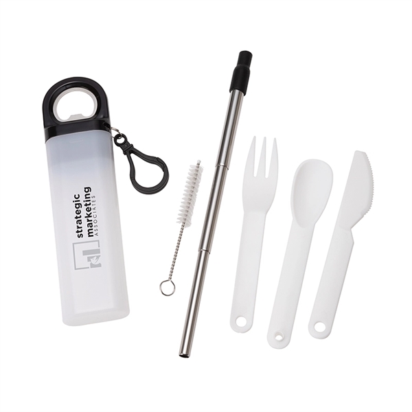 Griffith 3-in-1 Metal Straw, Cutlery Set & Bottle Opener - Griffith 3-in-1 Metal Straw, Cutlery Set & Bottle Opener - Image 1 of 5