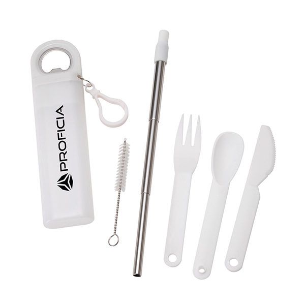 Griffith 3-in-1 Metal Straw, Cutlery Set & Bottle Opener - Griffith 3-in-1 Metal Straw, Cutlery Set & Bottle Opener - Image 5 of 5
