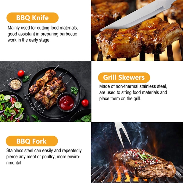 9Pcs Heavy Duty BBQ Grill Tool Set - 9Pcs Heavy Duty BBQ Grill Tool Set - Image 4 of 6