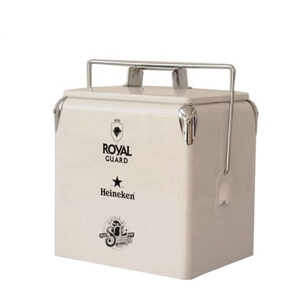 13 L /14 Quart Portable Vintage Metal Iron Beverage Cooler