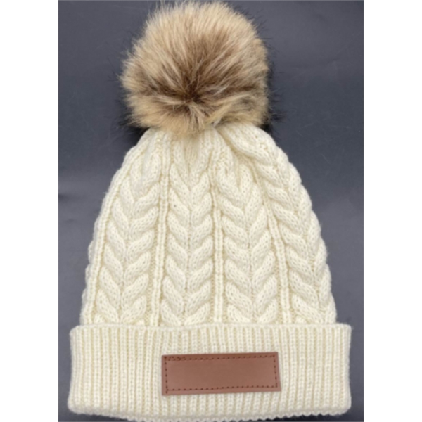 Cable Knit Beanie With Faux Fur Pom - Cable Knit Beanie With Faux Fur Pom - Image 0 of 0