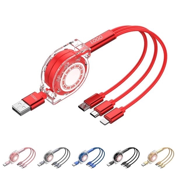 Multi Retractable 3-in-1 USB Charging Cable - Multi Retractable 3-in-1 USB Charging Cable - Image 0 of 5