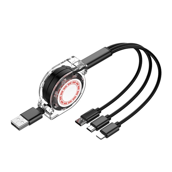 Multi Retractable 3-in-1 USB Charging Cable - Multi Retractable 3-in-1 USB Charging Cable - Image 2 of 5