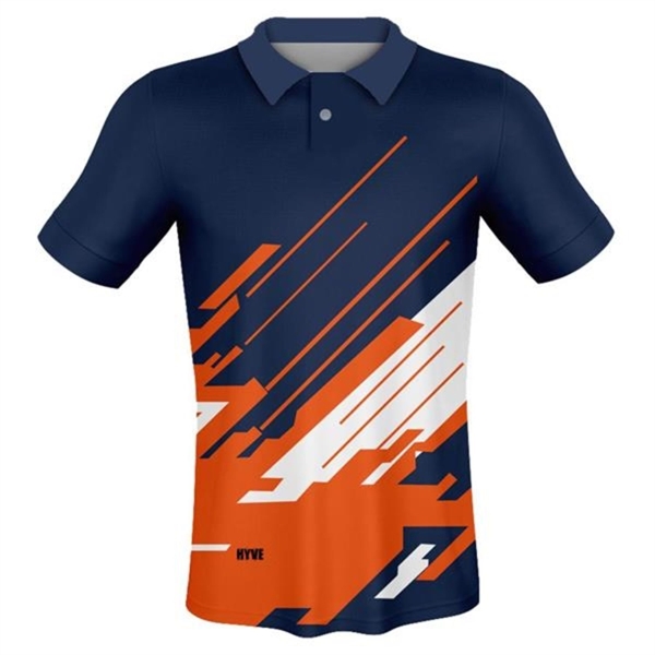 Unisex 180 GSM Poly Interlock Sublimation Short Sleeve Polo - Unisex 180 GSM Poly Interlock Sublimation Short Sleeve Polo - Image 4 of 6