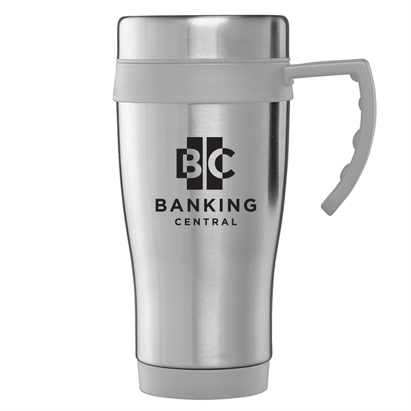 Legend Plus - 16 oz. Stainless Steel Travel Mug with Handle - Legend Plus - 16 oz. Stainless Steel Travel Mug with Handle - Image 2 of 4