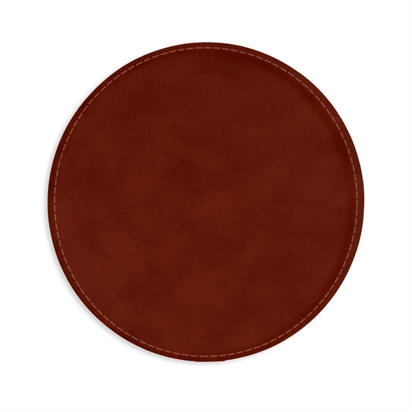 9" Round Leather Executive Mouse Pad - 9" Round Leather Executive Mouse Pad - Image 3 of 9