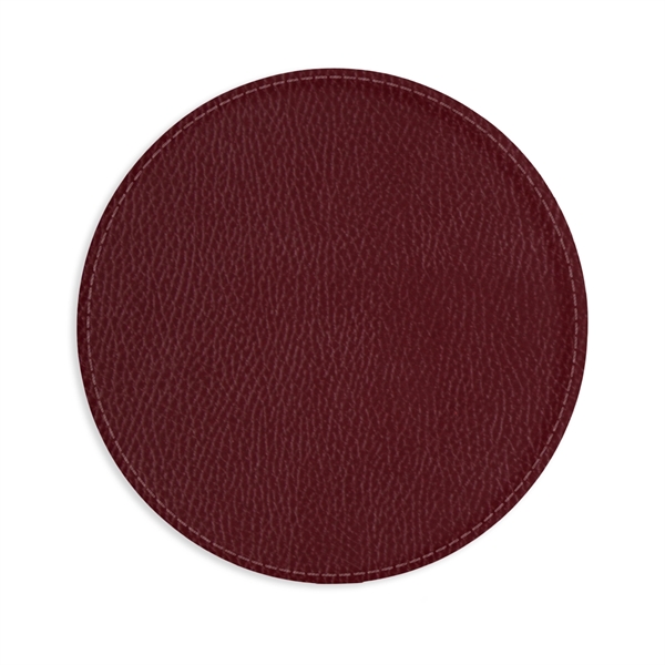 9" Round Leather Executive Mouse Pad - 9" Round Leather Executive Mouse Pad - Image 4 of 9