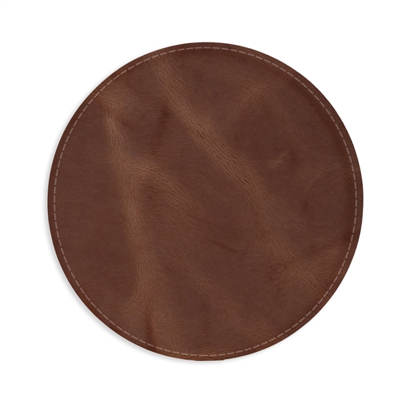 9" Round Leather Executive Mouse Pad - 9" Round Leather Executive Mouse Pad - Image 8 of 9