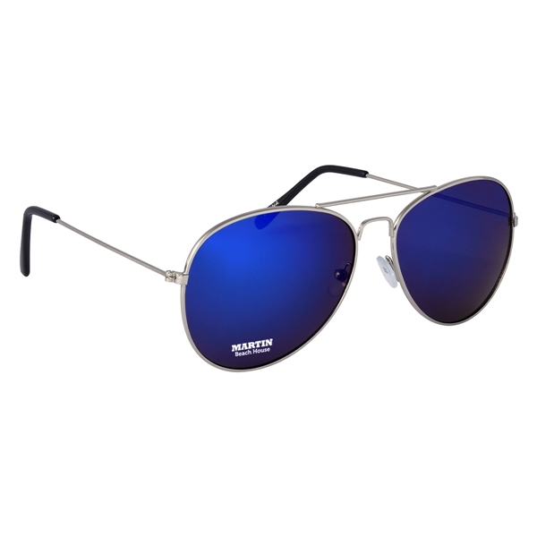 Color Mirrored Aviator Sunglasses - Color Mirrored Aviator Sunglasses - Image 1 of 28