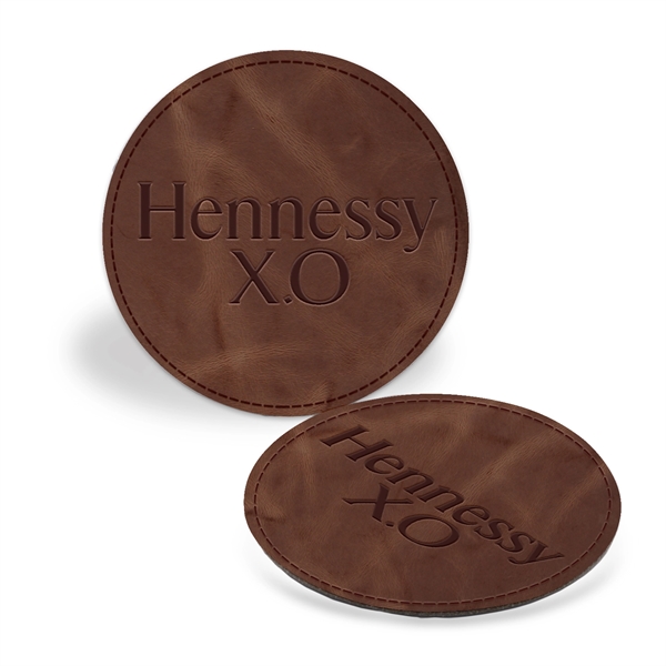 4" Premium Leather Round Coaster - 4" Premium Leather Round Coaster - Image 0 of 13