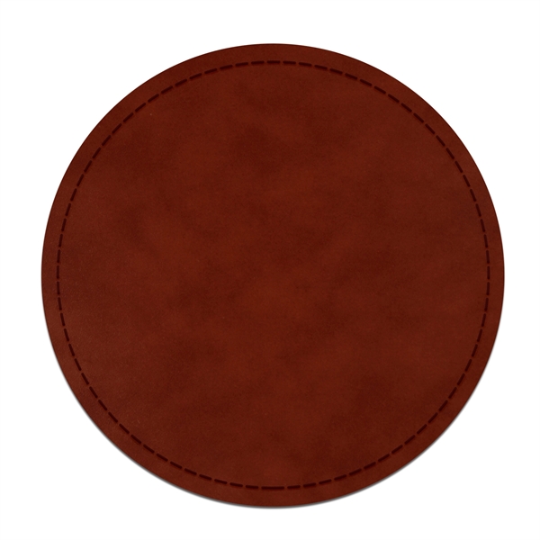 4" Premium Leather Round Coaster - 4" Premium Leather Round Coaster - Image 6 of 13