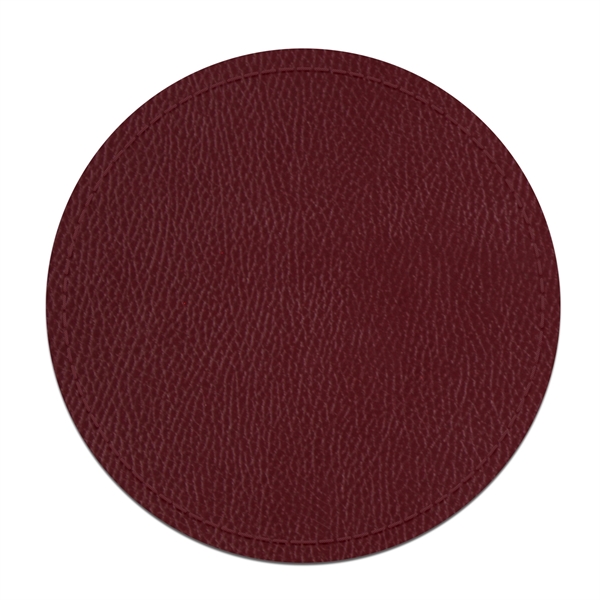 4" Premium Leather Round Coaster - 4" Premium Leather Round Coaster - Image 7 of 13