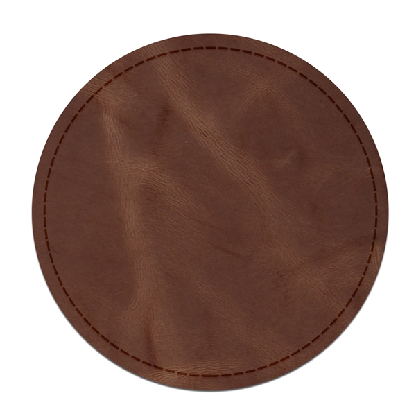 4" Premium Leather Round Coaster - 4" Premium Leather Round Coaster - Image 12 of 13