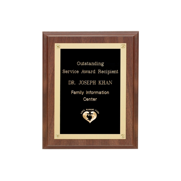 Walnut Finish Plaque w/Rosettes