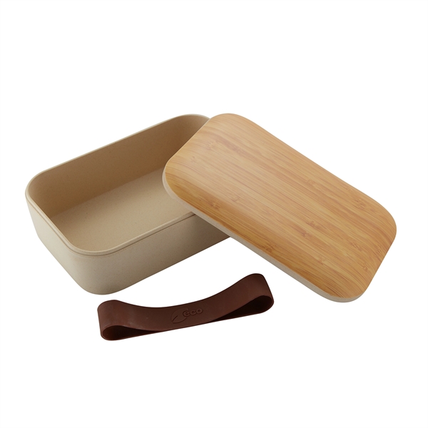 Bamboo Bento Lunch Set with Eco Cutlery and Straw - Bamboo Bento Lunch Set with Eco Cutlery and Straw - Image 1 of 14