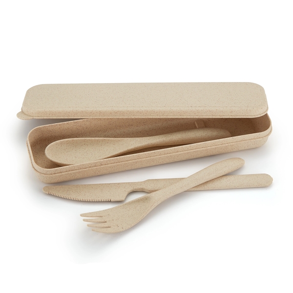 Bamboo Bento Lunch Set with Eco Cutlery and Straw - Bamboo Bento Lunch Set with Eco Cutlery and Straw - Image 7 of 14