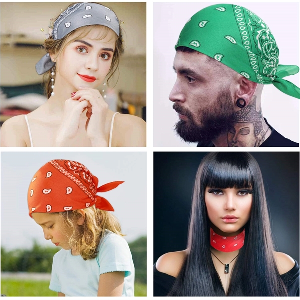 Cotton Multi-Purpose Paisley Bandana - Cotton Multi-Purpose Paisley Bandana - Image 4 of 6