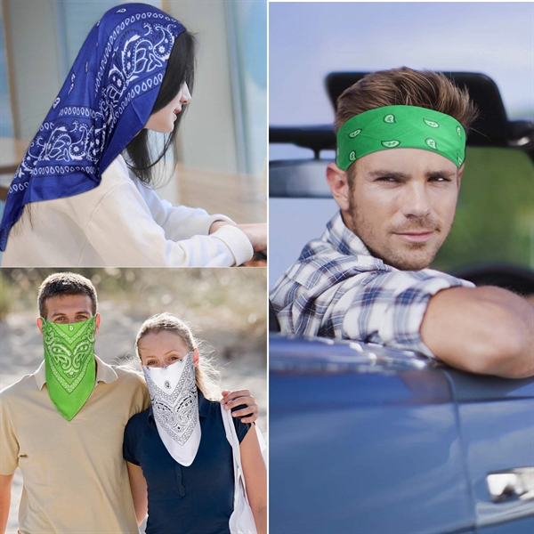 Cotton Multi-Purpose Paisley Bandana - Cotton Multi-Purpose Paisley Bandana - Image 5 of 6