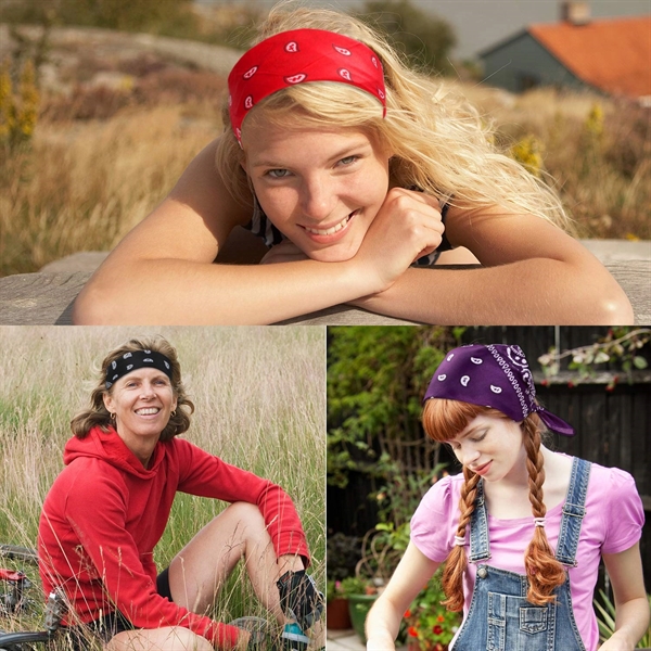 Cotton Multi-Purpose Paisley Bandana - Cotton Multi-Purpose Paisley Bandana - Image 6 of 6