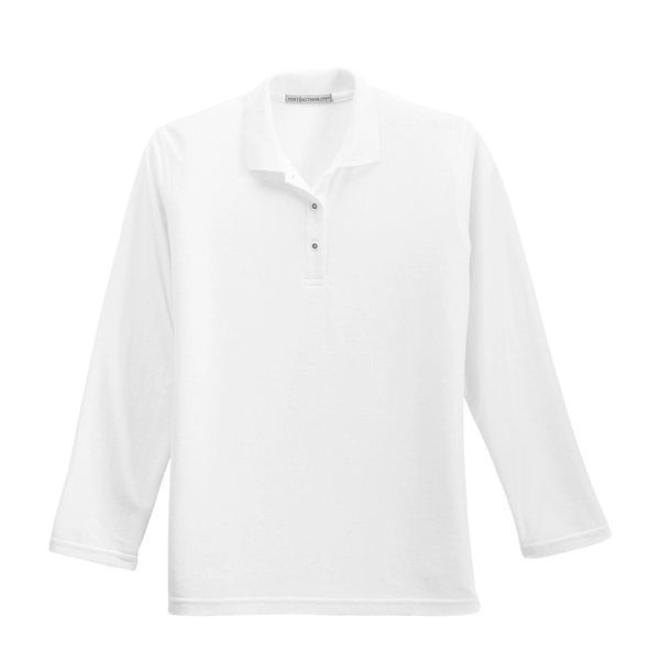 Port Authority Women's Silk Touch Long Sleeve Polo. - Port Authority Women's Silk Touch Long Sleeve Polo. - Image 34 of 45