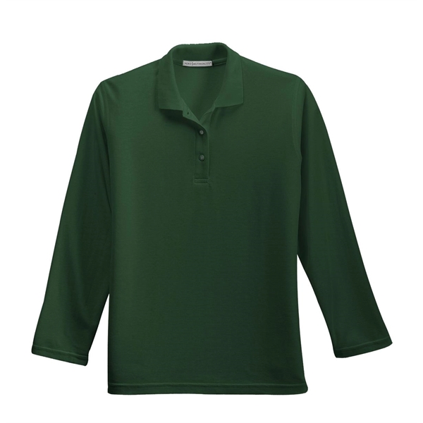 Port Authority Women's Silk Touch Long Sleeve Polo. - Port Authority Women's Silk Touch Long Sleeve Polo. - Image 35 of 45