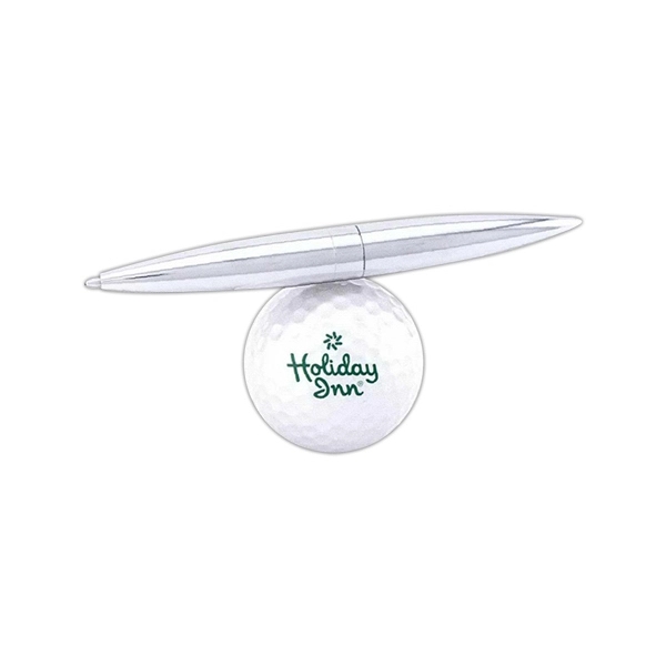 Golf Ball Desk Stand with Chrome Ballpoint Pen - Golf Ball Desk Stand with Chrome Ballpoint Pen - Image 0 of 0