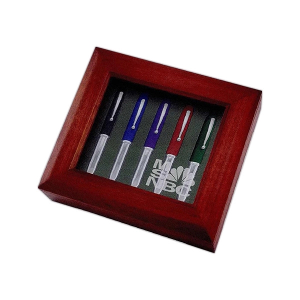 7-1/4"x6-1/2"x2" Deluxe 5-LED Pen Wooden Gift Box - 7-1/4"x6-1/2"x2" Deluxe 5-LED Pen Wooden Gift Box - Image 0 of 0