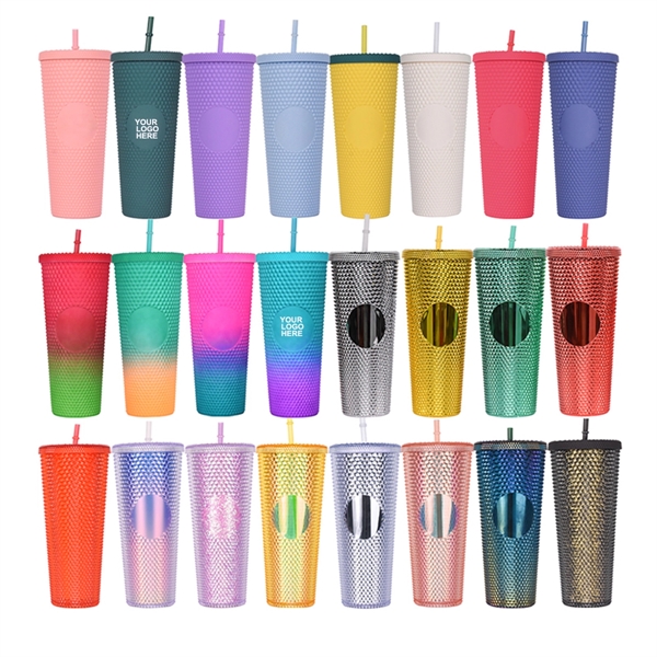 24oz Studded Grid Kaleidoscope Tumbler with Straw Lid - 24oz Studded Grid Kaleidoscope Tumbler with Straw Lid - Image 0 of 7