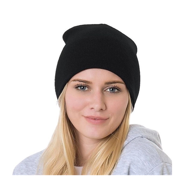 Non-Cuff Knitted Acrylic Beanie - Non-Cuff Knitted Acrylic Beanie - Image 4 of 4