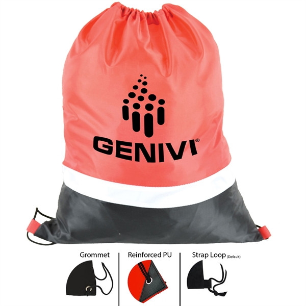 Gym Dual Color Team Bags Three-Tone Drawstring Backpack - Gym Dual Color Team Bags Three-Tone Drawstring Backpack - Image 1 of 17