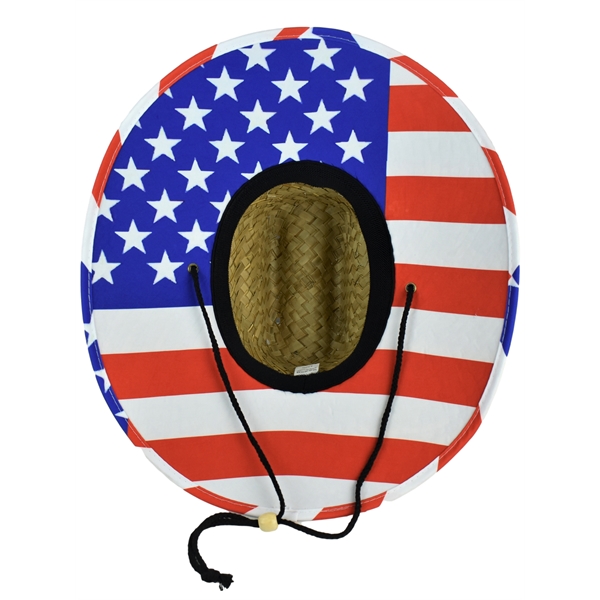 USA American Flag Straw Hat with Custom Patch - Domestic - USA American Flag Straw Hat with Custom Patch - Domestic - Image 7 of 10