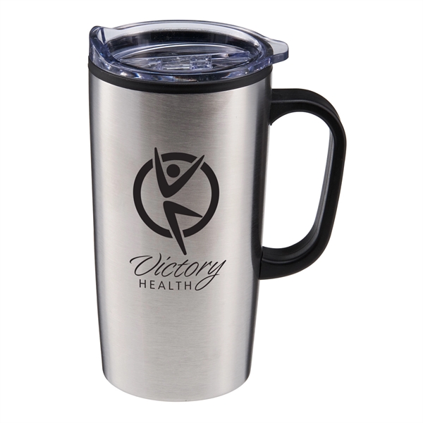 20 oz Yukon Stainless Steel Travel Mug with Handle - 20 oz Yukon Stainless Steel Travel Mug with Handle - Image 2 of 11