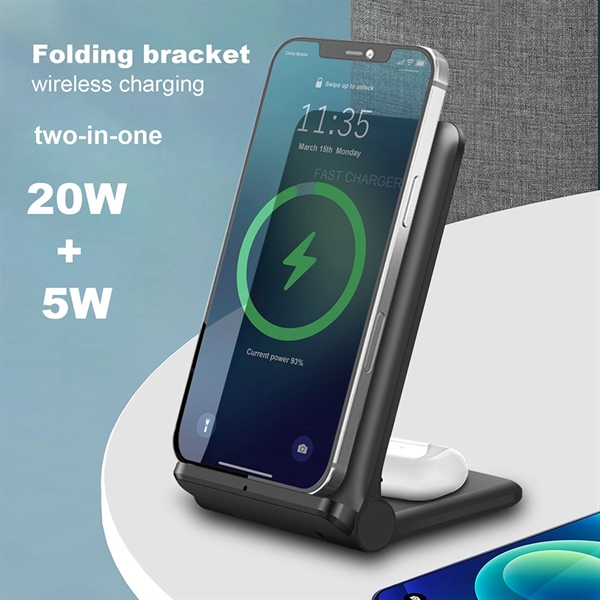2-1 Foldable Wireless Charger *Fast Charge 20W* - 2-1 Foldable Wireless Charger *Fast Charge 20W* - Image 0 of 4