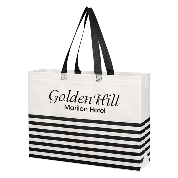 Non-Woven Horizontal Stripe Tote Bag - Non-Woven Horizontal Stripe Tote Bag - Image 1 of 34