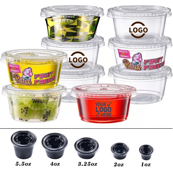 1 oz/2 oz/3.25 oz/4 oz/5 OZ Plastic Clear/black Portion Cup - 1 oz/2 oz/3.25 oz/4 oz/5 OZ Plastic Clear/black Portion Cup - Image 0 of 4