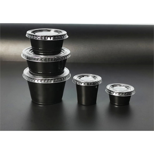 1 oz/2 oz/3.25 oz/4 oz/5 OZ Plastic Clear/black Portion Cup - 1 oz/2 oz/3.25 oz/4 oz/5 OZ Plastic Clear/black Portion Cup - Image 4 of 4