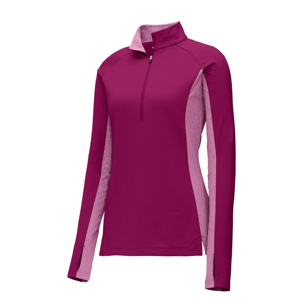 Sport-Tek Women's Sport-Wick Stretch Contrast 1/4-Zip Pul... - Sport-Tek Women's Sport-Wick Stretch Contrast 1/4-Zip Pul... - Image 9 of 25