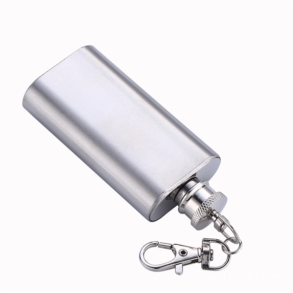 2oz stainless steel flask with keychain - 2oz stainless steel flask with keychain - Image 3 of 3