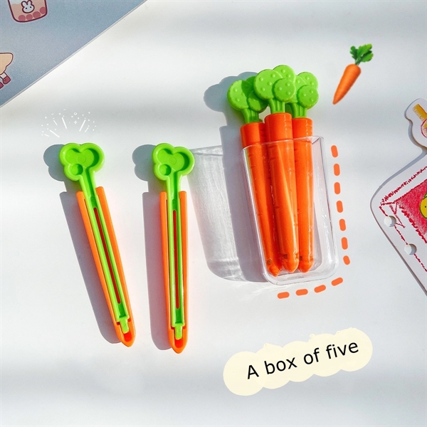 Lovely Carrot Shape Chip Clips For Food Packages - Lovely Carrot Shape Chip Clips For Food Packages - Image 2 of 4