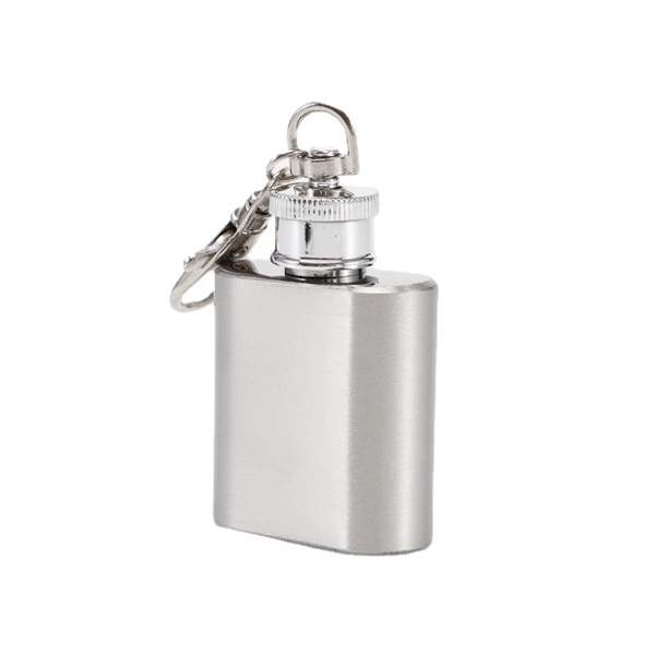 1oz stainless steel flask with keychain - 1oz stainless steel flask with keychain - Image 2 of 5