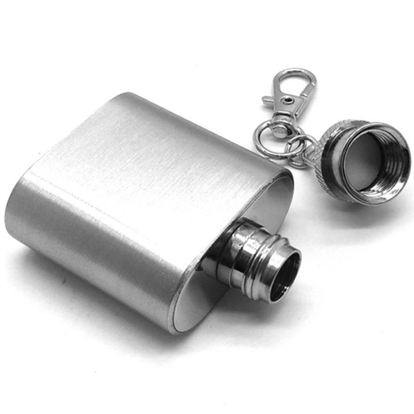 1oz stainless steel flask with keychain - 1oz stainless steel flask with keychain - Image 5 of 5