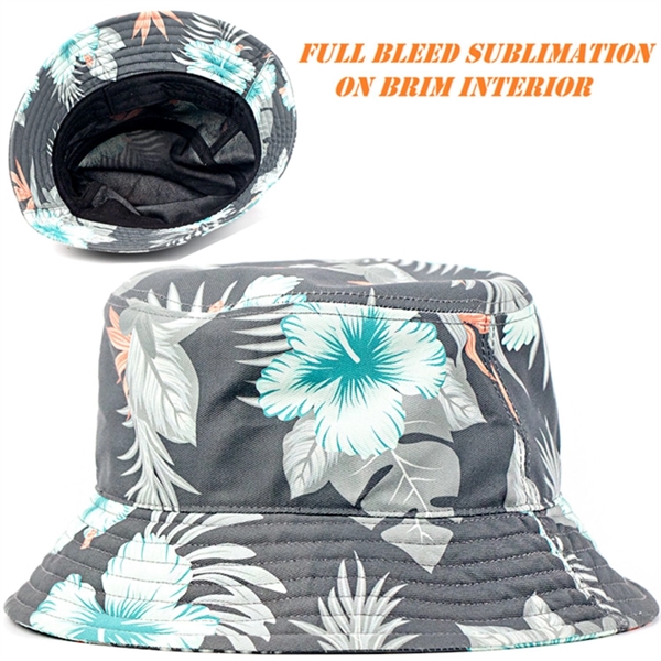 Sublimated Unstructured Bucket Hat w/ Imprint on Brim Inside - Sublimated Unstructured Bucket Hat w/ Imprint on Brim Inside - Image 2 of 6