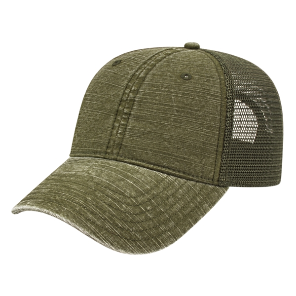 Enzyme Washed Slub Cotton Mesh Back Cap - Enzyme Washed Slub Cotton Mesh Back Cap - Image 0 of 1