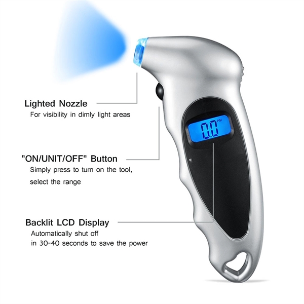 Digital Tire Pressure Gauge - Digital Tire Pressure Gauge - Image 3 of 5