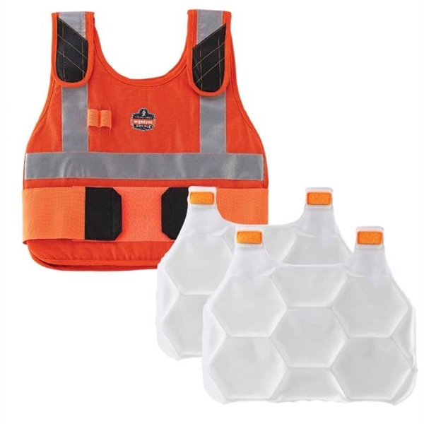Ergodyne® Chill-Its Premium FR Cooling Vest + Ice Packs - Ergodyne® Chill-Its Premium FR Cooling Vest + Ice Packs - Image 0 of 1
