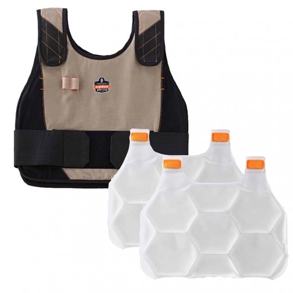Ergodyne® Chill-Its Premium FR Cooling Vest + Ice Packs - Ergodyne® Chill-Its Premium FR Cooling Vest + Ice Packs - Image 1 of 1