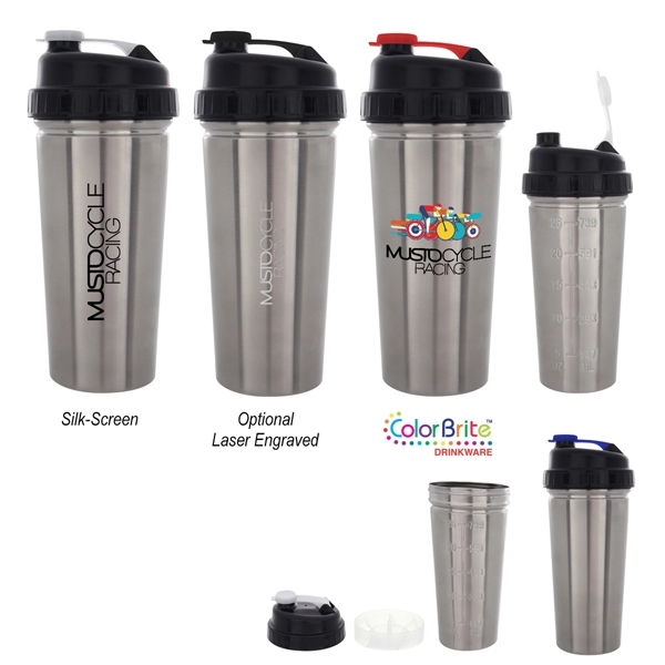 25oz Shaker Bottle with Mixer Flip Lid