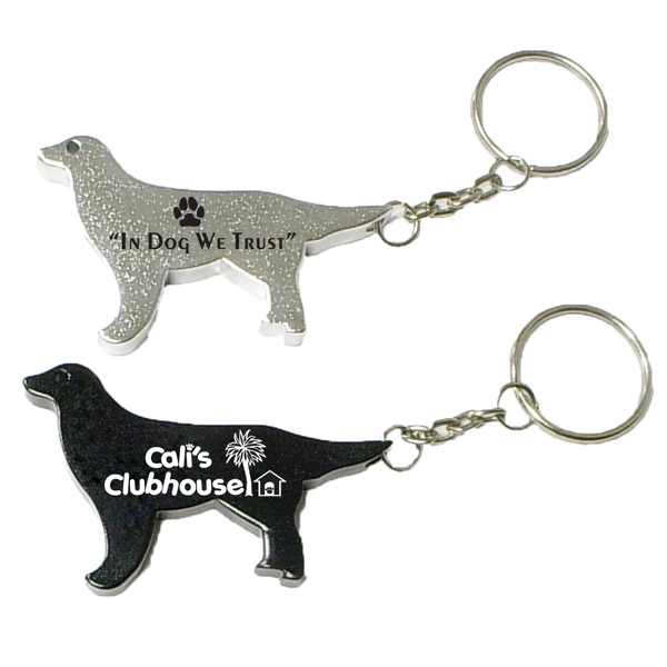 Dog shape bottle opener keychain